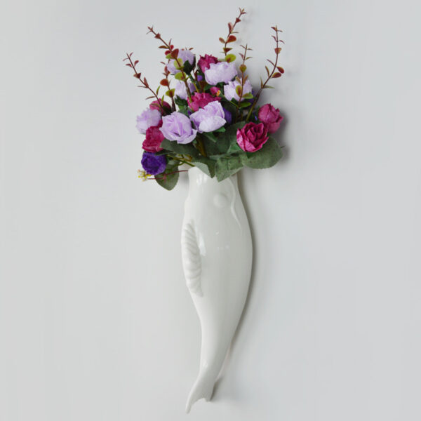 Simple Modern Creative Wall Ceramic Goldfish Vase Restaurant Mural Wall Hanging Three-Dimensional Wall Decoration Wholesale - Image 5