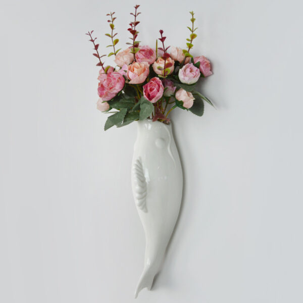 Simple Modern Creative Wall Ceramic Goldfish Vase Restaurant Mural Wall Hanging Three-Dimensional Wall Decoration Wholesale - Image 6