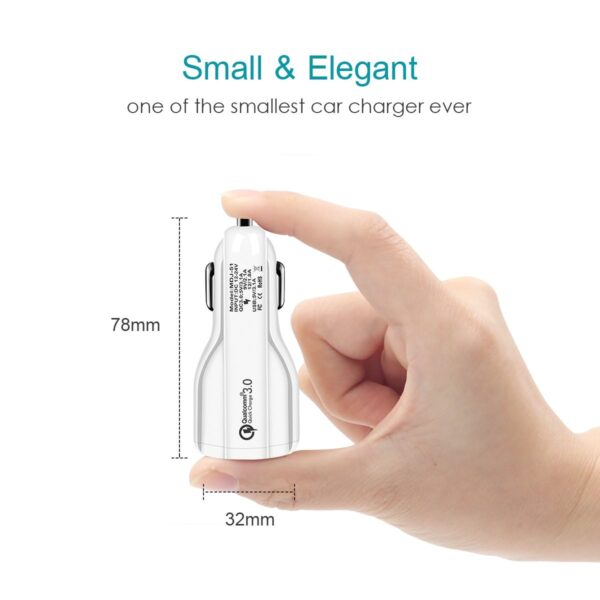 Quick Charge 3.0 Car Charger For Mobile Phone Dual Usb Car Charger Qualcomm Qc 3.0 Fast Charging Adapter Mini Usb Car Charger - Image 3