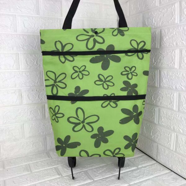 2 in 1 Foldable Shopping Cart with Wheels Premium Oxford Fabric Multifunction Shopping Bag Organizer High Capacity - Image 4