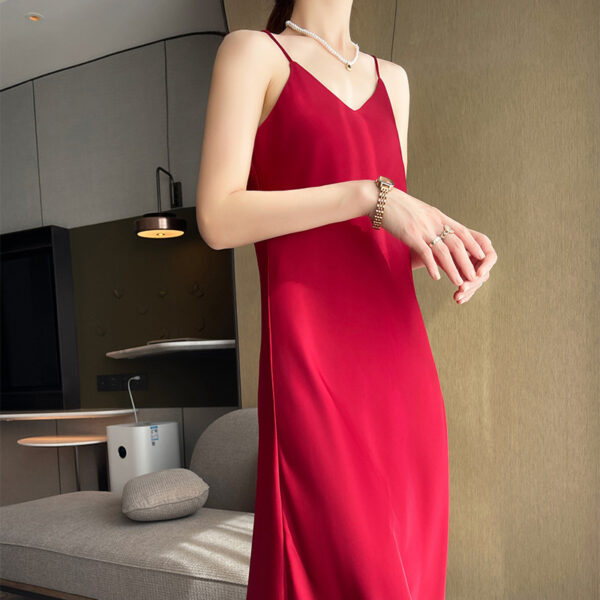 Spring And Summer New Silk Satin High-grade Suspenders Dress Women - Image 3