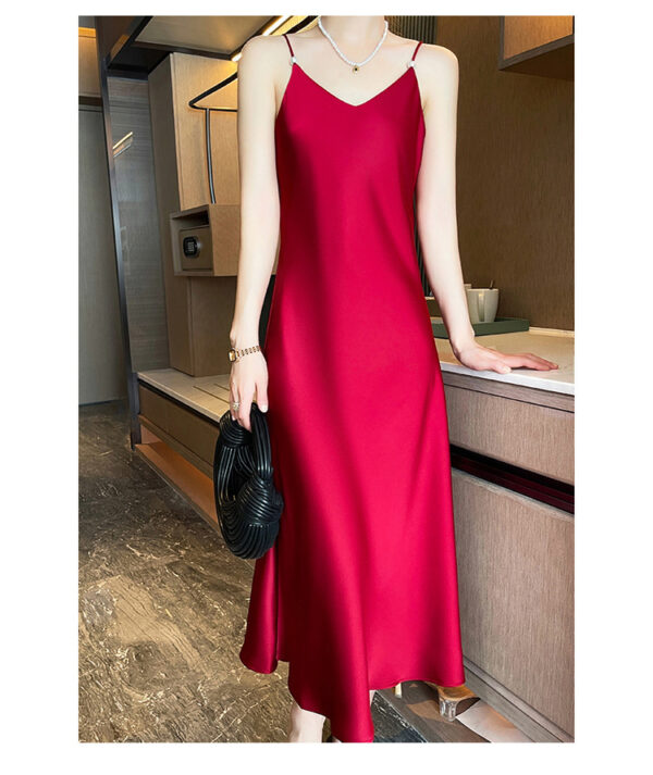 Spring And Summer New Silk Satin High-grade Suspenders Dress Women - Image 9
