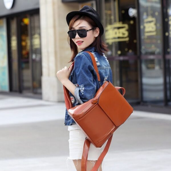 Women Backpack Cross Body Shoulder Bag Genuine Leather Girls School Female Natural Skin Book Laptop Rucksack Messenger Bags - Image 7